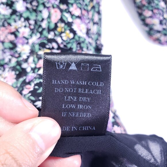 Vici Mini Dress Size S Multicolor Floral Long Sleeve Boho Festival Ruffle - Picture 4 of 16